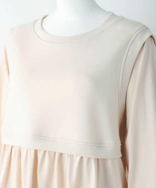 MILKFED.（ミルクフェド）の「LAYERED GATHERED DRESS（ワンピース・レディース・オフホワイト/ブラック/ライトグレー/ライトピンク・ONE SIZE）」の21枚目の写真
