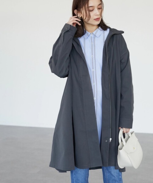 Green　Parks（グリーンパークス）の「【花粉防止】 Aラインコート（その他アウター・レディース・サックスブルー/ダークグレー・FREE）」の2枚目の写真
