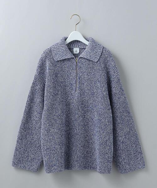 ニット/セーター 6(roku) COTON MOKU HALF ZIP KNIT 6（ロク）の「＜6(ROKU)＞COTON MOKU HALF ZIP KNIT/ニット（ニット