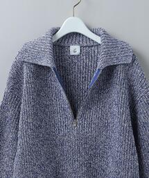 ニット/セーター 6(roku) COTON MOKU HALF ZIP KNIT 6 (ROKU) - 〈ROKU〉COTON MOKU half zip knitの通販 by seven 's shop