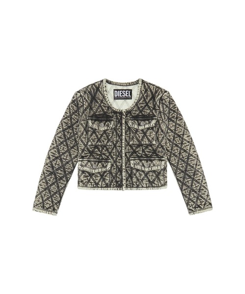 DIESEL（ディーゼル）の「レディース デニムジャケット アーガイル ノーカラー（デニムジャケット・レディース・インディゴブルー・X-SMALL/LARGE/SMALL/MEDIUM）」の5枚目の写真