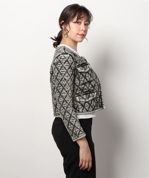 DIESEL（ディーゼル）の「レディース デニムジャケット アーガイル ノーカラー（デニムジャケット・レディース・インディゴブルー・X-SMALL/LARGE/SMALL/MEDIUM）」の8枚目の写真