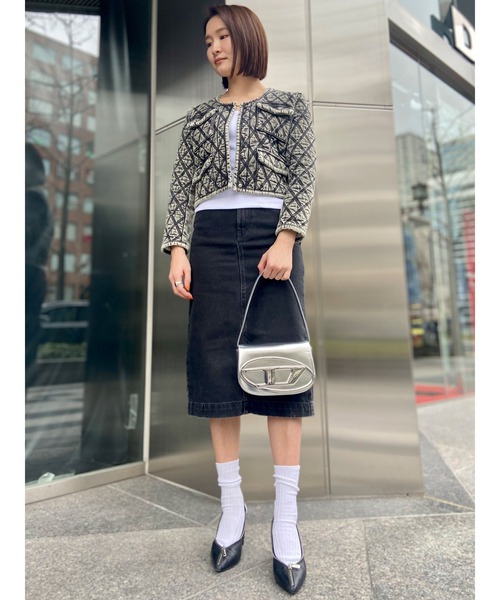 DIESEL（ディーゼル）の「レディース デニムジャケット アーガイル ノーカラー（デニムジャケット・レディース・インディゴブルー・X-SMALL/LARGE/SMALL/MEDIUM）」の11枚目の写真