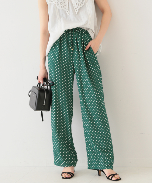 SLOBE IENA(スローブイエナ)の「PEドットイージーパンツ(その他パンツ・レディース・ブラック/グリーン・FREE)」の12枚目の写真