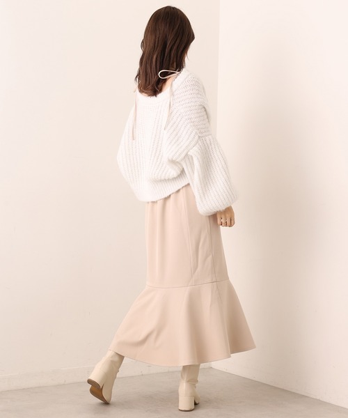 one after another NICE CLAUP(ワンアフターアナザーナイスクラップ)の「WEB限定 着回し万能なマーメイドキャミワンピース(ワンピース・レディース・ブラック/ベージュ/ブラック系その他/サックスブルー系・FREE)」の15枚目の写真