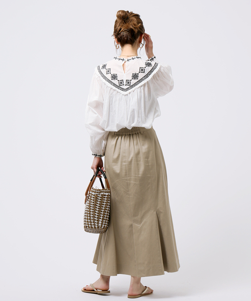 B.C STOCK(ベーセーストック)の「クロス刺繍ボイルブラウス◆(シャツ/ブラウス・レディース・ホワイト/ブラック/ホワイト系その他・FREE)」の10枚目の写真
