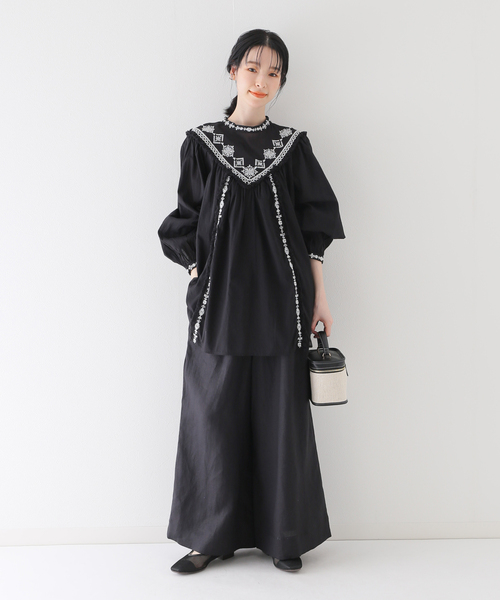 B.C STOCK(ベーセーストック)の「クロス刺繍ボイルブラウス◆(シャツ/ブラウス・レディース・ホワイト/ブラック/ホワイト系その他・FREE)」の20枚目の写真