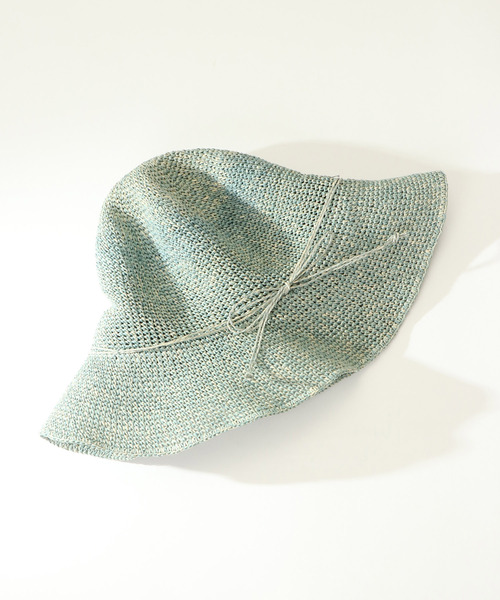 LBC（エルビーシー）の「こま編みペーパーキャペリンハット（ハット・レディース・オフホワイト/ブルー/ライトブラウン・FREE）」の3枚目の写真