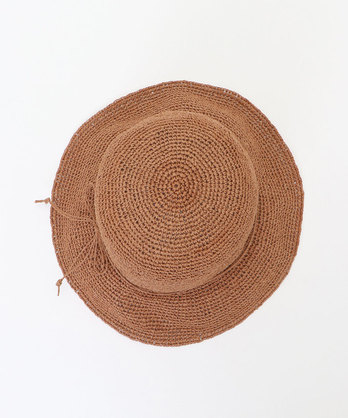 LBC（エルビーシー）の「こま編みペーパーキャペリンハット（ハット・レディース・オフホワイト/ブルー/ライトブラウン・FREE）」の5枚目の写真