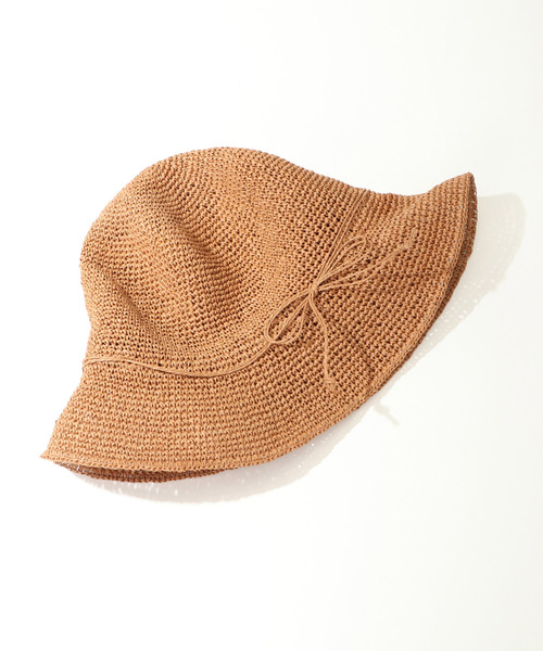 LBC（エルビーシー）の「こま編みペーパーキャペリンハット（ハット・レディース・オフホワイト/ブルー/ライトブラウン・FREE）」の19枚目の写真