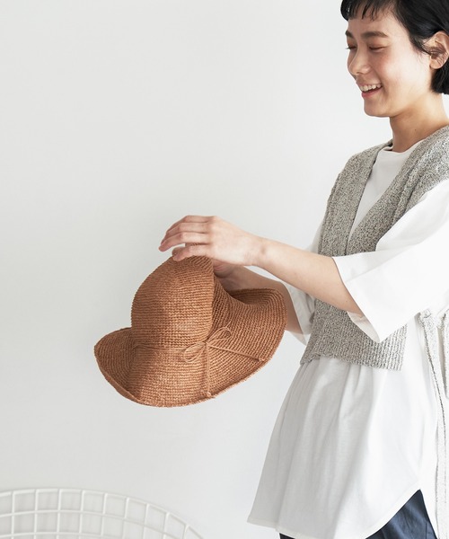 LBC（エルビーシー）の「こま編みペーパーキャペリンハット（ハット・レディース・オフホワイト/ブルー/ライトブラウン・FREE）」の16枚目の写真