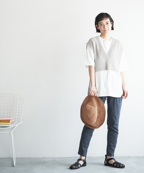 LBC（エルビーシー）の「こま編みペーパーキャペリンハット（ハット・レディース・オフホワイト/ブルー/ライトブラウン・FREE）」の17枚目の写真