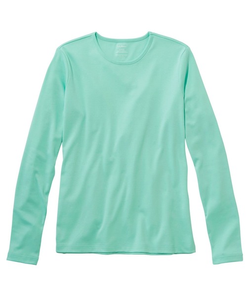 L.L.Bean(エルエルビーン)の「ピマ・コットン・ティ、長袖 クルーネック 米国フィット・レギュラー(Tシャツ/カットソー・レディース・ホワイト/ブラック/ミント/ダークネイビー/パープル・SMALL/MEDIUM/LARGE/X-SMALL)」の4枚目の写真