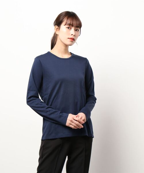 L.L.Bean(エルエルビーン)の「ピマ・コットン・ティ、長袖 クルーネック 米国フィット・レギュラー(Tシャツ/カットソー・レディース・ホワイト/ブラック/ミント/ダークネイビー/パープル・SMALL/MEDIUM/LARGE/X-SMALL)」の7枚目の写真