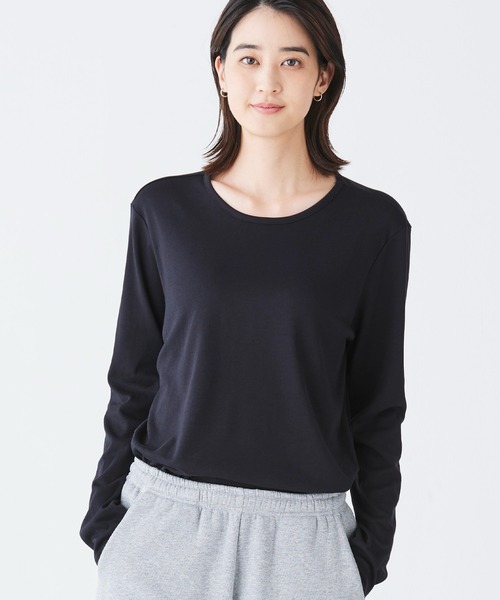 L.L.Bean(エルエルビーン)の「ピマ・コットン・ティ、長袖 クルーネック 米国フィット・レギュラー(Tシャツ/カットソー・レディース・ホワイト/ブラック/ミント/ダークネイビー/パープル・SMALL/MEDIUM/LARGE/X-SMALL)」の18枚目の写真