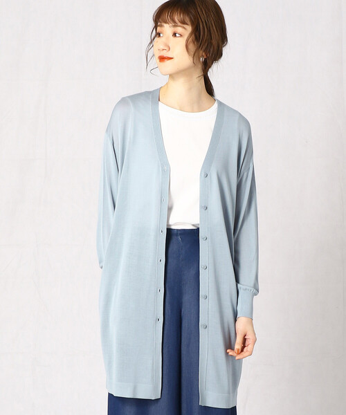 Comme Ca Mature(コムサマチュア)の「ロングカーディガン(カーディガン/ボレロ・レディース・ホワイト/グレー/サックスブルー・FREE)」の3枚目の写真