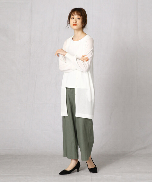 Comme Ca Mature(コムサマチュア)の「ロングカーディガン(カーディガン/ボレロ・レディース・ホワイト/グレー/サックスブルー・FREE)」の5枚目の写真