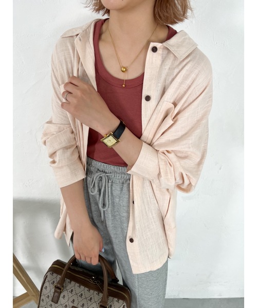 JUMELLE(ジュメロ)の「ライトリネンシャツ(シャツ/ブラウス・レディース・ピンク・FREE)」の1枚目の写真