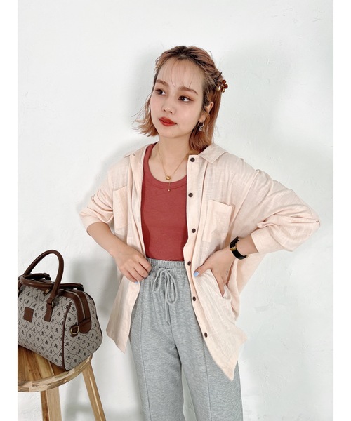 JUMELLE(ジュメロ)の「ライトリネンシャツ(シャツ/ブラウス・レディース・ピンク・FREE)」の14枚目の写真
