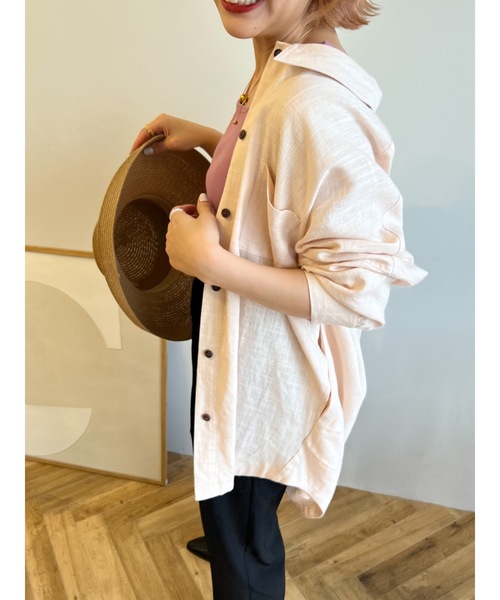 JUMELLE(ジュメロ)の「ライトリネンシャツ(シャツ/ブラウス・レディース・ピンク・FREE)」の19枚目の写真