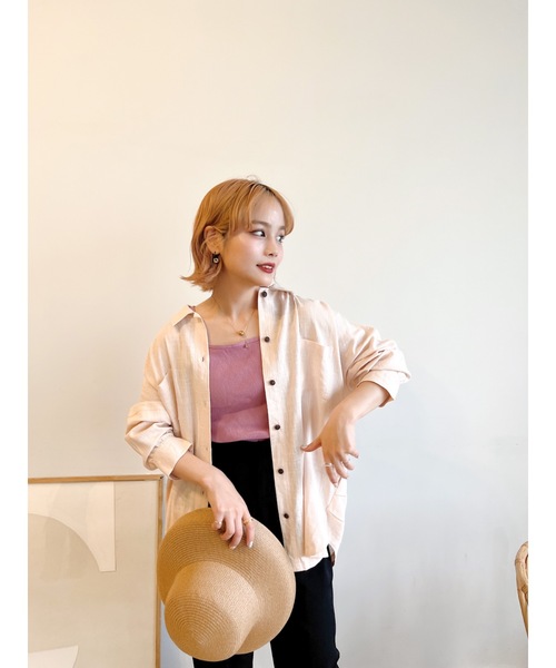 JUMELLE(ジュメロ)の「ライトリネンシャツ(シャツ/ブラウス・レディース・ピンク・FREE)」の22枚目の写真