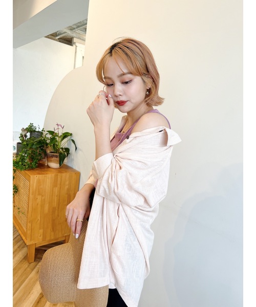 JUMELLE(ジュメロ)の「ライトリネンシャツ(シャツ/ブラウス・レディース・ピンク・FREE)」の5枚目の写真