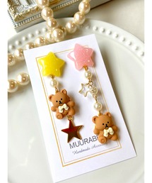 【MUURABBTI】ミルキー星とくまちゃんの星屑ピアス(MA)