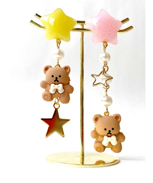 tone(トーン)の「【MUURABBTI】ミルキー星とくまちゃんの星屑ピアス(MA)(ピアス(両耳用)・レディース・イエロー系その他/グリーン系その他・FREE)」の11枚目の写真