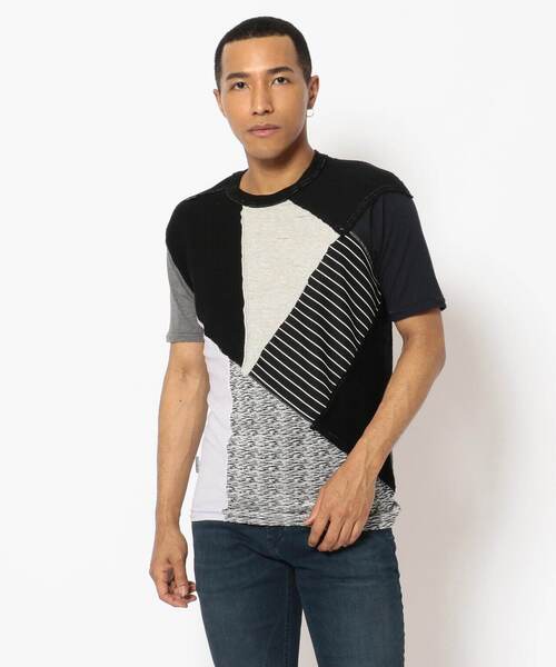 FranCisT_MOR.K.S.（フランシストモークス）の「FranCisT_MOR.K.S./フランシスト モークス/13MIX PACHWORK S/S T（Tシャツ/カットソー・メンズ・ブラック/ホワイト・3/2/4）」の3枚目の写真