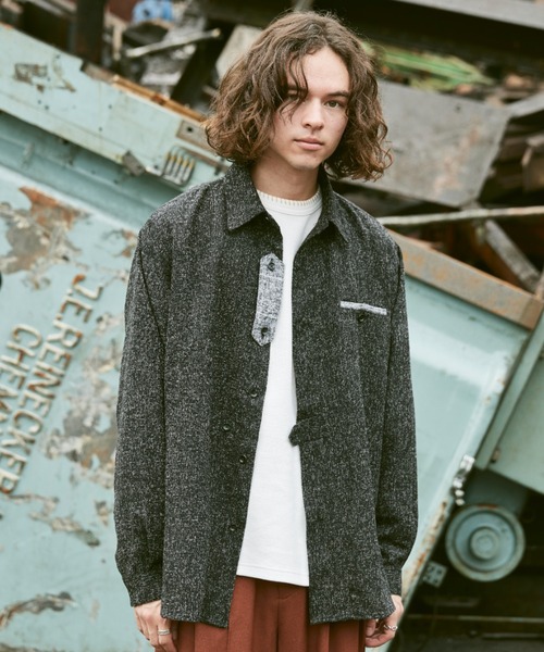 CASPER JOHN（キャスパージョン）の「Tweed retro shirts/ツィードレトロシャツ（シャツ/ブラウス・メンズ・ブラック/グリーン/モカ・SMALL/MEDIUM/LARGE）」の22枚目の写真