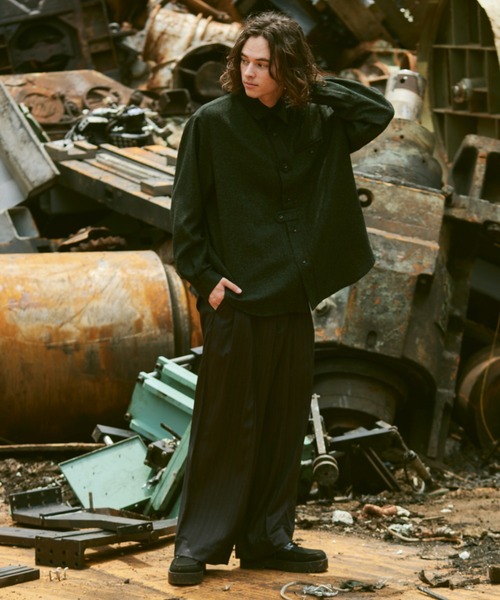 CASPER JOHN（キャスパージョン）の「Tweed retro shirts/ツィードレトロシャツ（シャツ/ブラウス・メンズ・ブラック/グリーン/モカ・SMALL/MEDIUM/LARGE）」の13枚目の写真