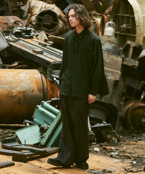 CASPER JOHN（キャスパージョン）の「Tweed retro shirts/ツィードレトロシャツ（シャツ/ブラウス・メンズ・ブラック/グリーン/モカ・SMALL/MEDIUM/LARGE）」の14枚目の写真