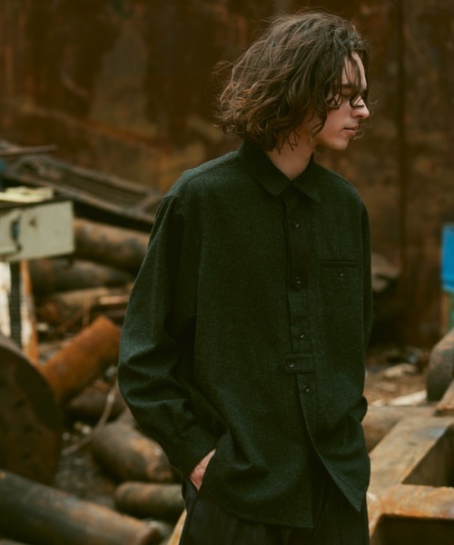 CASPER JOHN（キャスパージョン）の「Tweed retro shirts/ツィードレトロシャツ（シャツ/ブラウス・メンズ・ブラック/グリーン/モカ・SMALL/MEDIUM/LARGE）」の15枚目の写真