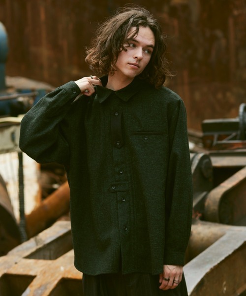 CASPER JOHN（キャスパージョン）の「Tweed retro shirts/ツィードレトロシャツ（シャツ/ブラウス・メンズ・ブラック/グリーン/モカ・SMALL/MEDIUM/LARGE）」の17枚目の写真