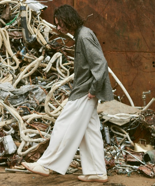 CASPER JOHN（キャスパージョン）の「Tweed retro shirts/ツィードレトロシャツ（シャツ/ブラウス・メンズ・ブラック/グリーン/モカ・SMALL/MEDIUM/LARGE）」の5枚目の写真