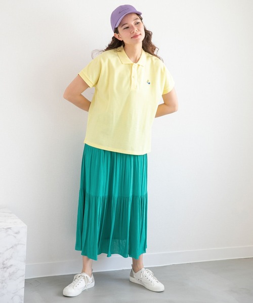 niko and...（ニコアンド）の「ワイドスケーターポロシャツ（ポロシャツ・レディース・ネイビー/クリーム/アイボリー/イエロー/グリーン/ブルー/セージグリーン/ナチュラル・LARGE/MEDIUM）」の10枚目の写真