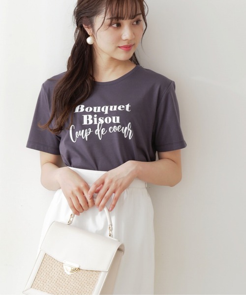 PROPORTION BODY DRESSING(プロポーションボディドレッシング)の「<E>ロゴTシャツ / 1212167401(Tシャツ/カットソー・レディース・ホワイト系その他/ダークグレー/オフホワイト・FREE)」の1枚目の写真