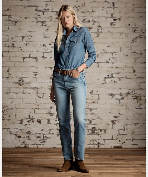 RRL ダブルアールエル インディゴ シャンブレー ウエスタンシャツ 1 インディゴ シャンブレー ウエスタンシャツ（シャツ/ブラウス）｜RRL