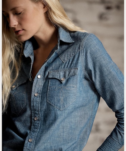 インディゴ シャンブレー ウエスタンシャツ（シャツ/ブラウス）｜RRL