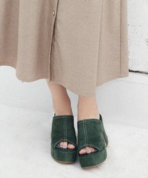 REDYAZEL | 配色ステッチスエードミュールサンダル(サンダル)