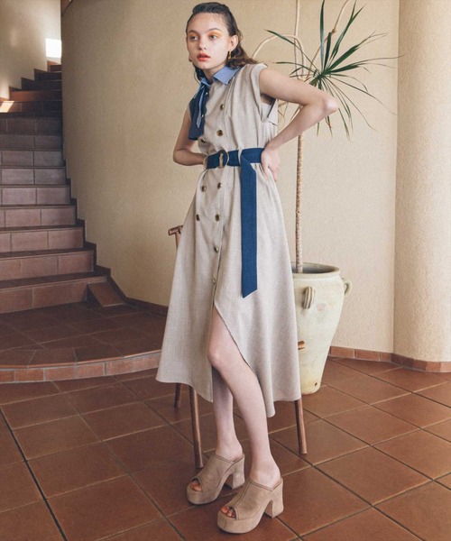 REDYAZEL（レディアゼル）の「配色ステッチスエードミュールサンダル（サンダル・レディース・ベージュ/グリーン/ブラック・SMALL/MEDIUM/LARGE）」の12枚目の写真