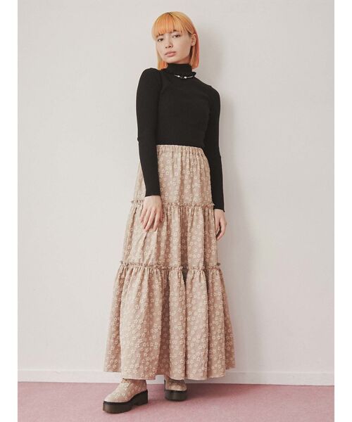 merry jenny（メリージェニー）の「frillリブタートルニット（ニット/セーター・レディース・アイボリー/ブラック/グリーン/ライトブルー/ベージュ・FREE）」の8枚目の写真