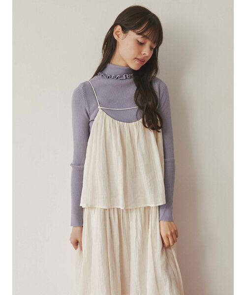 merry jenny（メリージェニー）の「frillリブタートルニット（ニット/セーター・レディース・アイボリー/ブラック/グリーン/ライトブルー/ベージュ・FREE）」の20枚目の写真