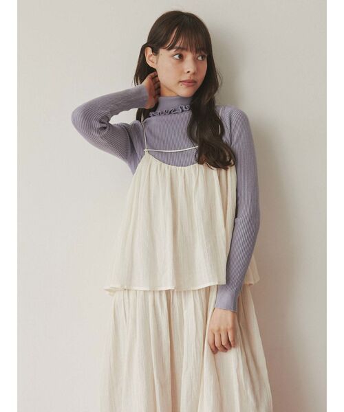 merry jenny（メリージェニー）の「frillリブタートルニット（ニット/セーター・レディース・アイボリー/ブラック/グリーン/ライトブルー/ベージュ・FREE）」の21枚目の写真