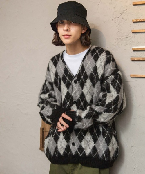 WEGO/モヘアライク総柄BIGカーディガン（カーディガン/ボレロ）｜WEGO