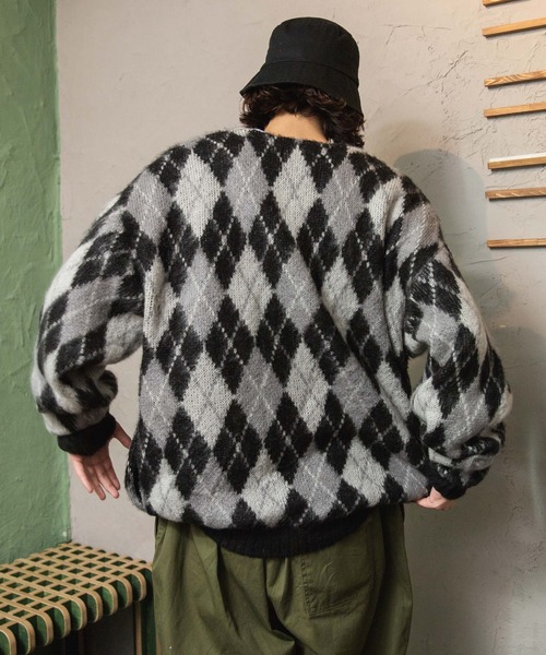 WEGO(ウィゴー)の「WEGO/モヘアライク総柄BIGカーディガン(カーディガン/ボレロ・レディース・その他1/その他2/その他3/その他4/その他5/その他6・MEDIUM/LARGE)」の9枚目の写真