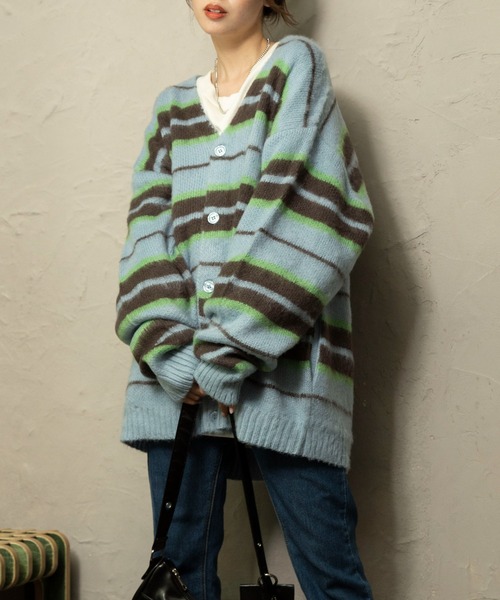 WEGO/モヘアライク総柄BIGカーディガン（カーディガン/ボレロ）｜WEGO