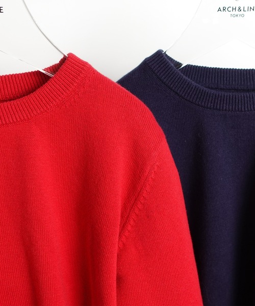 ARCH & LINE（アーチアンドライン）の「コットンニット クルーネックプルオーバー 12G COTTON KNIT C/N PO（ニット/セーター・キッズ・ネイビー/レッド・M/L/XL/S）」の11枚目の写真