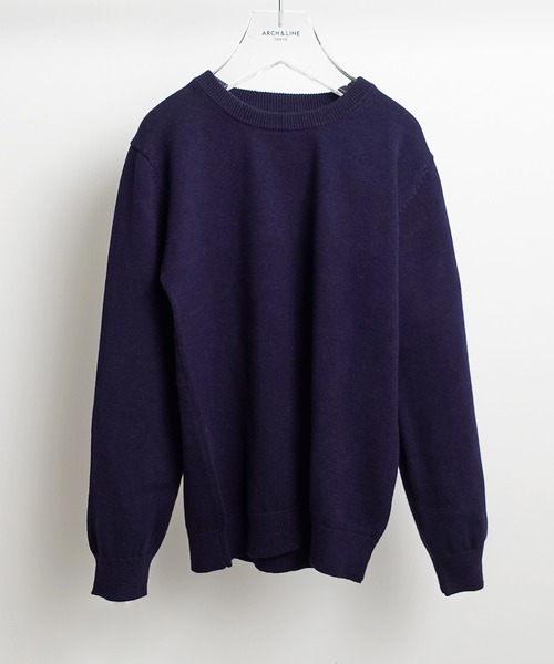 ARCH & LINE（アーチアンドライン）の「コットンニット クルーネックプルオーバー 12G COTTON KNIT C/N PO（ニット/セーター・キッズ・ネイビー/レッド・M/L/XL/S）」の7枚目の写真