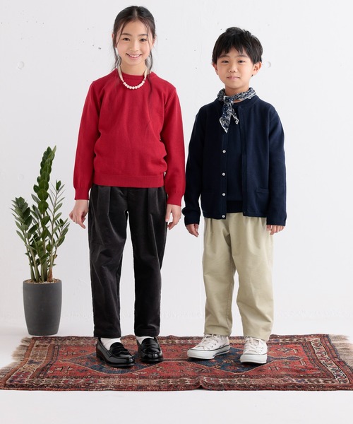 ARCH & LINE（アーチアンドライン）の「コットンニット クルーネックプルオーバー 12G COTTON KNIT C/N PO（ニット/セーター・キッズ・ネイビー/レッド・M/L/XL/S）」の3枚目の写真
